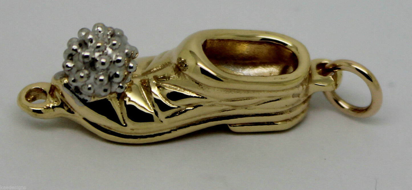 Kaedesigns Genuine Heavy 9Ct New Yellow & White Gold Solid Shoe Boot Pendant