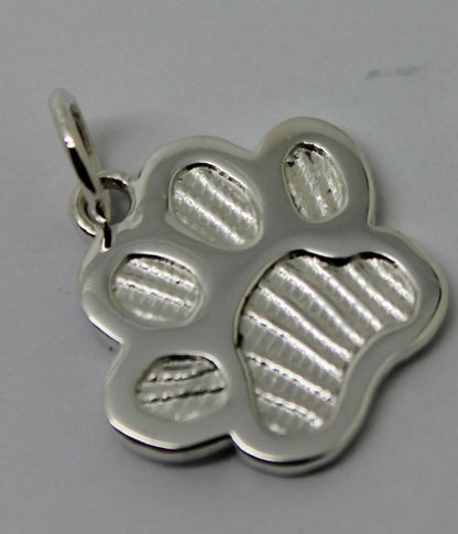 Small Genuine Sterling Silver Dog Animal Paw Print Pendant