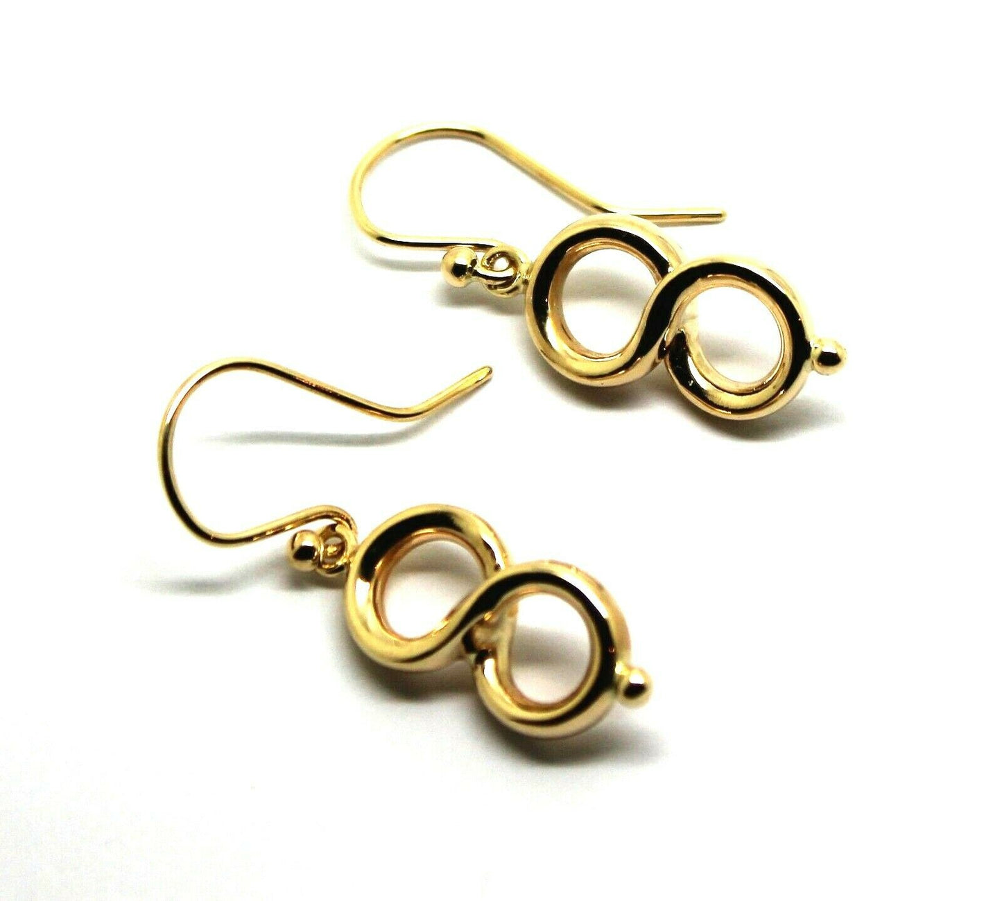 Genuine New 9ct Yellow, Rose or White Gold Swirl Drop Hook Earrings