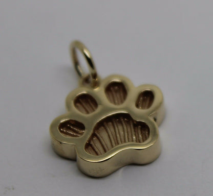 Kaedesigns Genuine 9ct Yellow or Rose or White Gold charm Dog Animal PAW Pendant