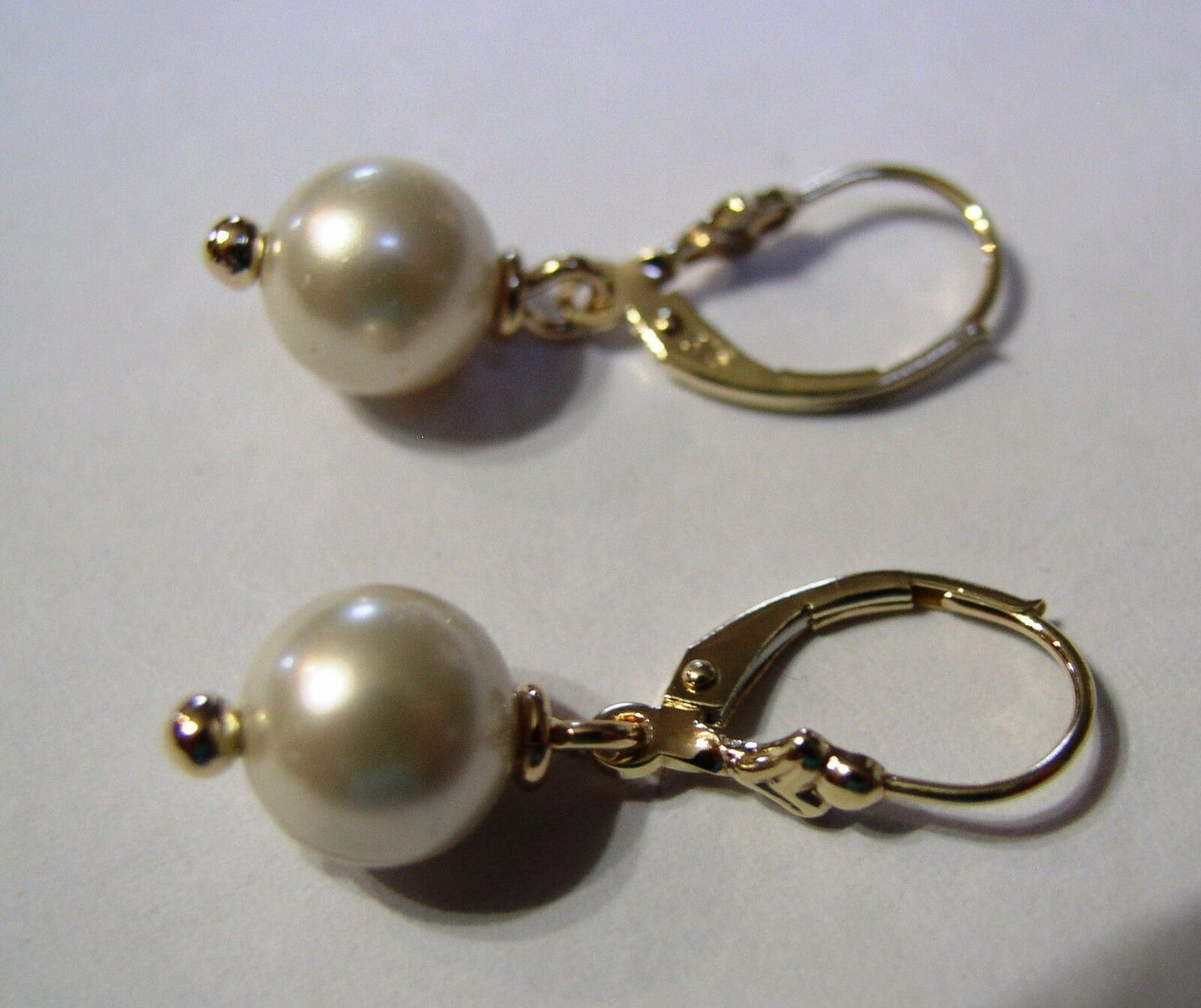 Kaedesigns New 9ct Yellow, Rose or White Gold 6mm White Pearl Continental Clip Earrings