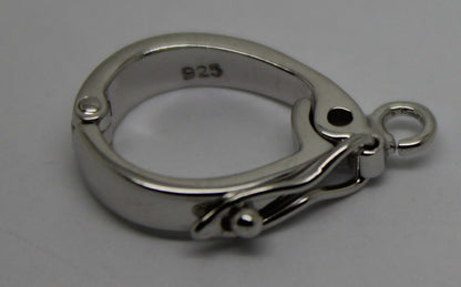 Sterling Silver 925 15mm Enhancer Bail Clasp jump ring & safety latch