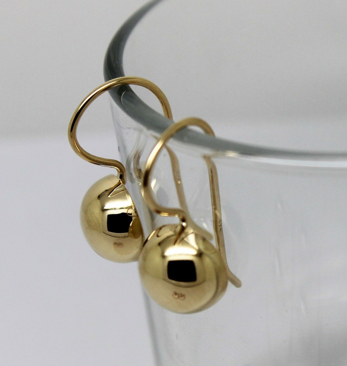 Kaedesigns New 9ct Solid Yellow, Rose Or White Gold 10mm Half Plain Ball Earrings