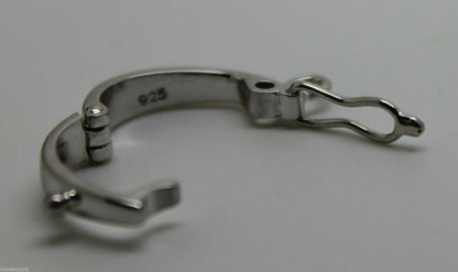 Sterling Silver 925 15mm Enhancer Bail Clasp jump ring & safety latch