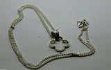 Genuine Sterling Silver 925,  Four Leaf Clover Pendant & Sterling Silver Chain