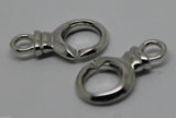 Sterling Silver 925 Pearl Clasp Interlocking Clasp With Loop (2 Pieces)
