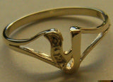 Genuine Delicate 9ct 375 Yellow, Rose or White Gold Initial Ring Y