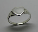 Kaedesigns Solid New Sterling Silver Heart Signet Ring Size H