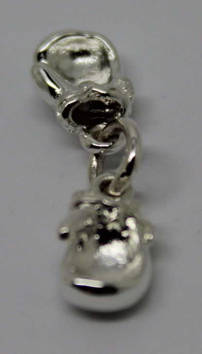 Small 925 Sterling Silver Boxing Gloves One Pair Pendant or Charm 12mm x 6mm