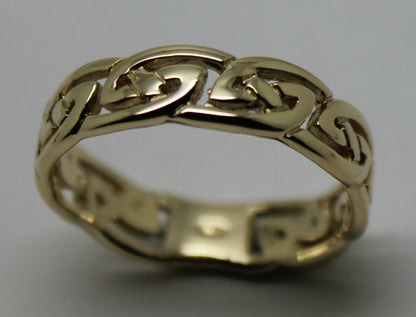 Kaedesigns, New Genuine Size N 9ct 9kt Full Solid Yellow, Rose or White Gold Celtic Weave Ring 274