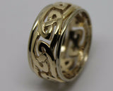 Size Z + 2 Genuine Heavy Solid 9ct Yellow & White Gold 12mm Large Celtic Ring
