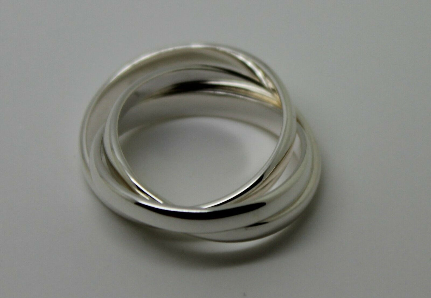 Sterling Silver Size O 1/2 Russian Wedding Band Ring, 3mm wide x 3 bands