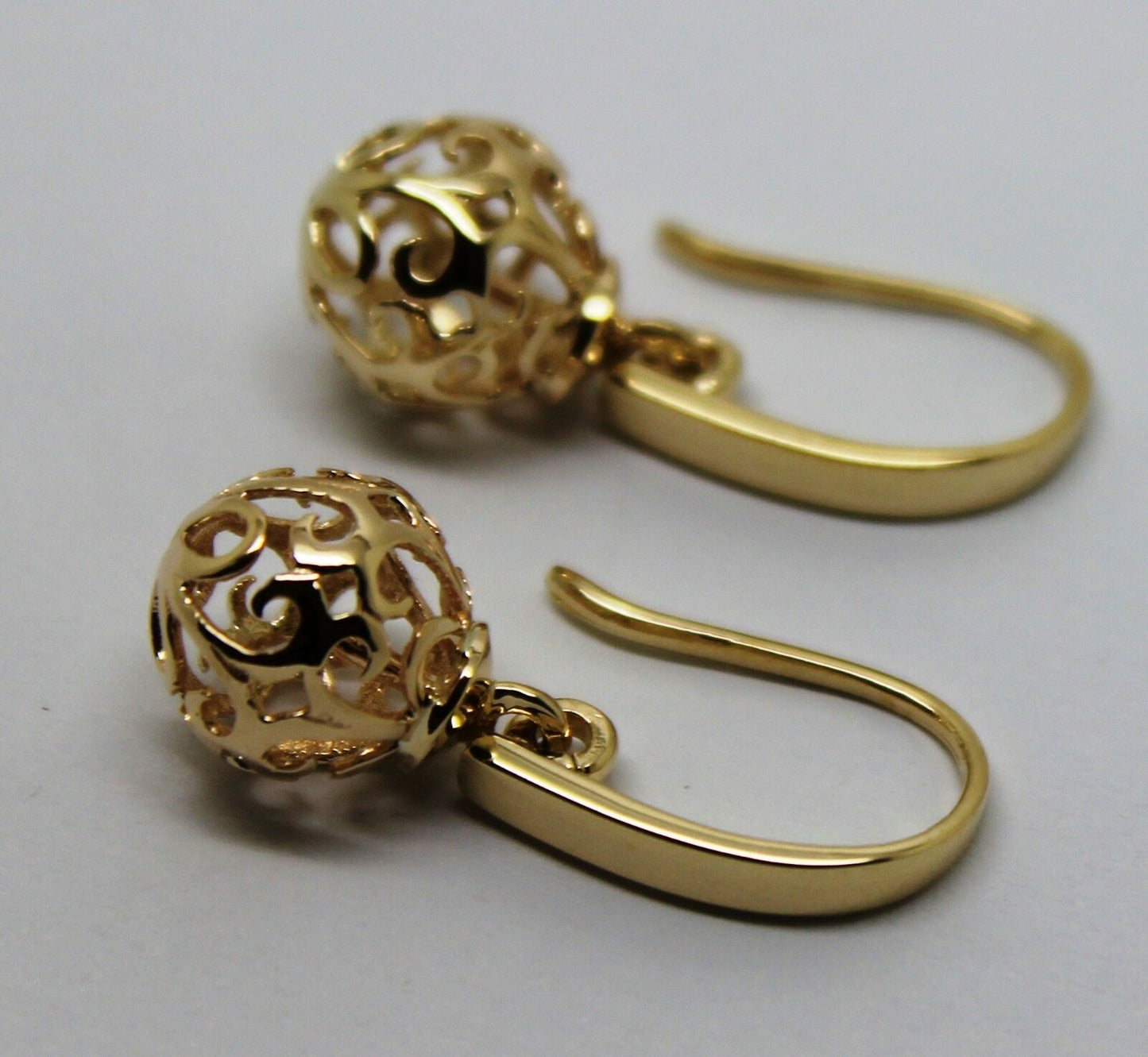 Kaedesigns New Genuine 9ct Yellow, Rose or White Gold 10mm Ball Drop Filigree Earrings