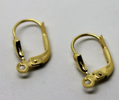 Genuine New 9ct Yellow Gold 375 14mm Continental Earclip Clip Hooks