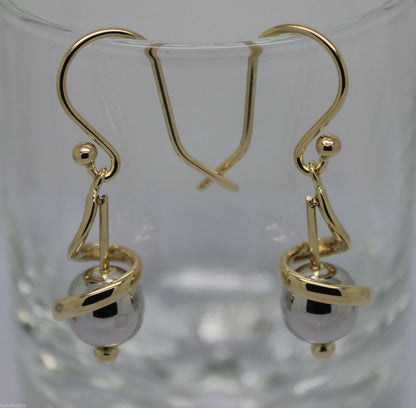 Kaedesigns New 9ct 9k Yellow & White Gold 8mm Swirl Ball Earrings