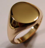 Genuine Heavy 375 Solid 9ct White Or Rose Or Yellow Gold Oval Signet Ring Size N to X