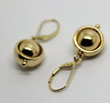 Heavy 9ct Yellow, Rose or White Gold Continental Hooks 10mm Ball Spinning Belcher Earrings