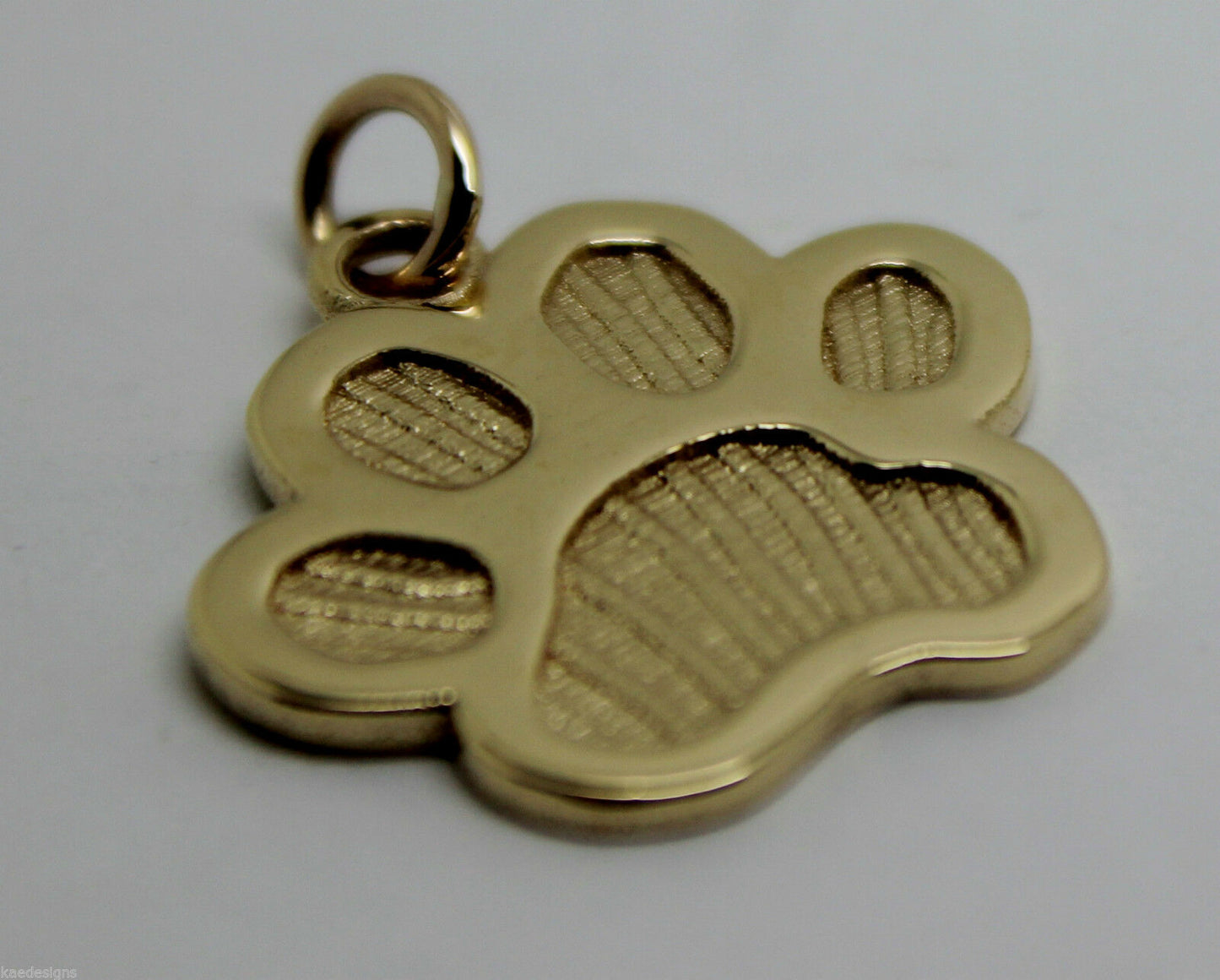 Kaedesigns, Large 9ct Yellow or Rose or White Gold charm Dog Animal PAW Pendant