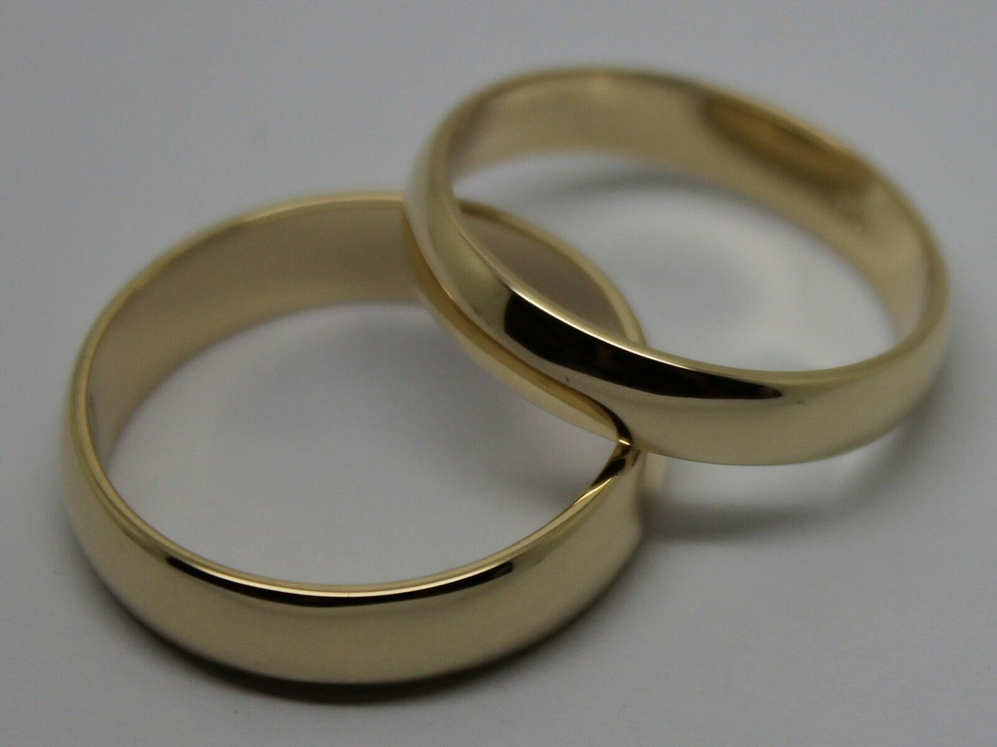 Genuine Custom Made His & Hers Solid 9ct 9K Yellow Gold Wedding Bands Couple Rings