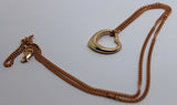 New 9ct 9kt Rose Gold / 375 Belcher Chain Necklace 44cm + Heart Pendant