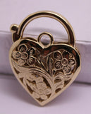 NEW 9ct Yellow Gold or White Gold or Rose Gold Heavy Large Heart Locket Padlock