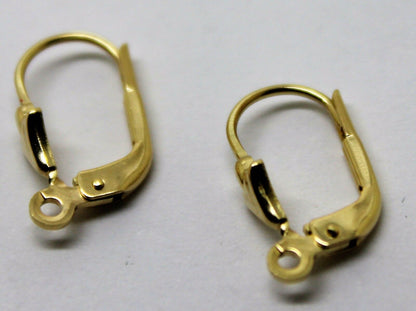 Genuine New 9ct Yellow Gold 375 14mm Continental Earclip Clip Hooks