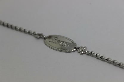 Genuine Baby or Childs 18ct 750 White Gold ID Belcher Engraved Bracelet