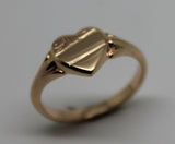 Kaedesigns, New Genuine 9ct Yellow, Rose or White  Gold Small Heart Signet Ring Size H 201