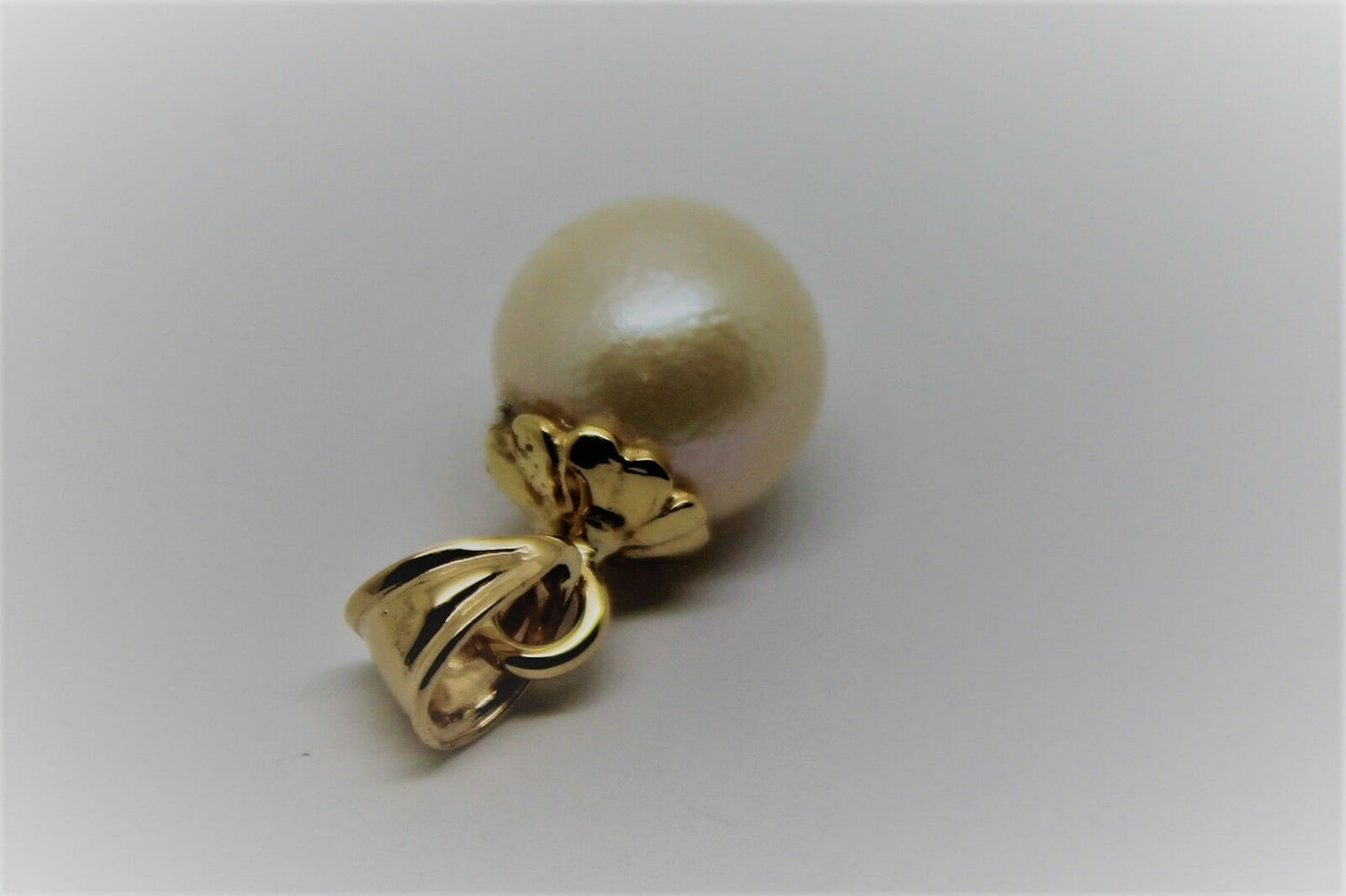 Genuine 9ct 9k Solid Yellow, Rose or White Gold 12mm White  Pearl Ball Pendant