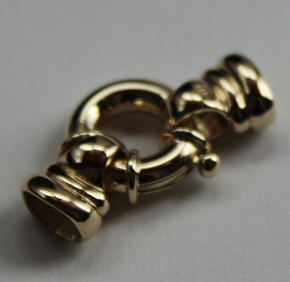 Kaedesigns, New 14mm Genuine 9ct 375 Large Yellow, Rose or White Gold Bolt Ring Clasp With Ends