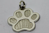 LARGE Genuine Sterling Silver 925 Dog Animal Paw Print Pendant + engraving