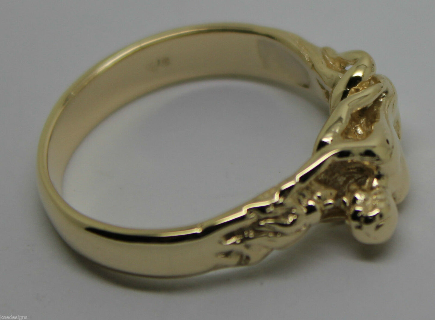 Size Q, Genuine 9kt 9ct Genuine Solid Yellow, Rose or White Gold Making Love Ring  276