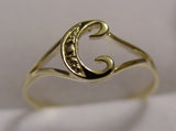 Genuine Delicate 9ct 375 Yellow, Rose or White Gold Initial Ring C