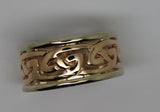Kaedesigns, Genuine Heavy Solid New 9ct Rose & White Gold 12mm Large Celtic Ring