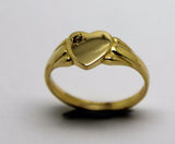 Size I 1/2 Kaedesigns New 9ct 9k Yellow, Rose or White Gold Heart Aquamarine Signet Ring
