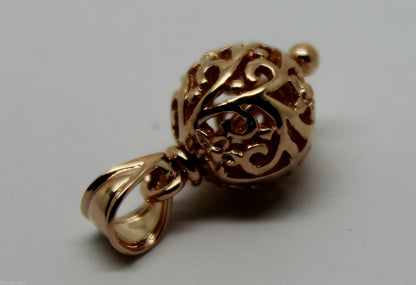 Genuine 9ct Yellow Gold or White Gold or Rose Gold 10mm Filigree Ball Pendant