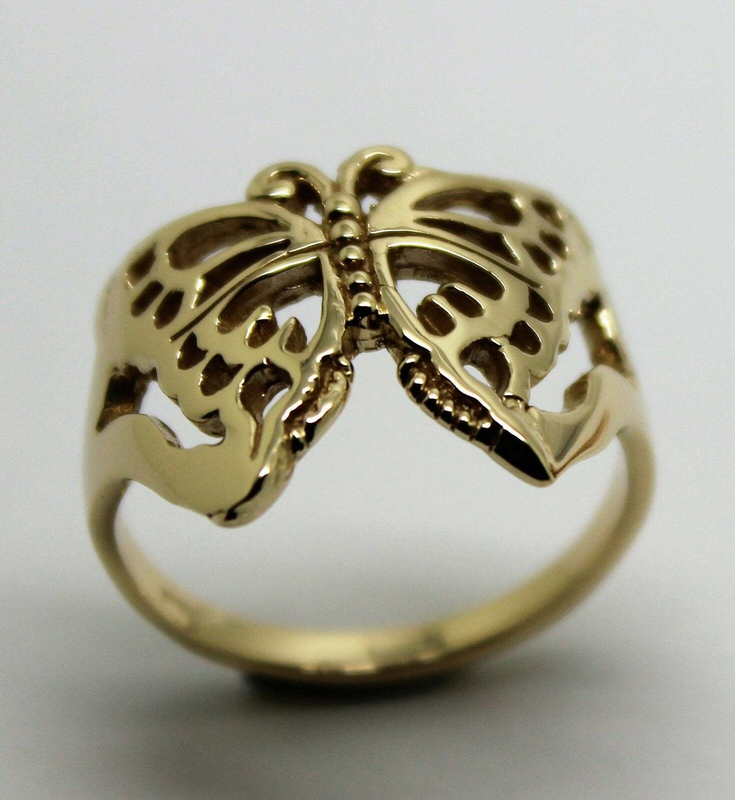 Solid Genuine 9ct White Or Rose Or Yellow Gold Large Butterfly Ring Size Q 236