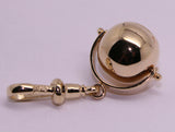 New 9ct Yellow or Rose or White Gold Plain 14mm Ball Spinner with Swivel Clasp