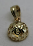Genuine Solid 9ct Yellow Or Rose Or White Gold Half Ball Filigree Flower Pendant