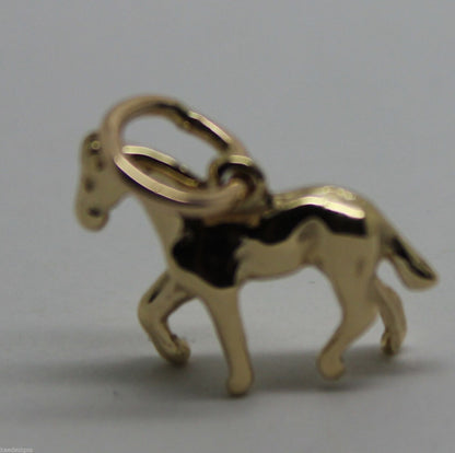 9ct Yellow or Rose or White Gold Small 3D Horse Pendant or Charm