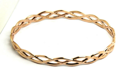 Kaedesigns New Genuine 9ct Yellow, Rose or White Gold Celtic Knot Oval Bangle 7.1cm X 6cm