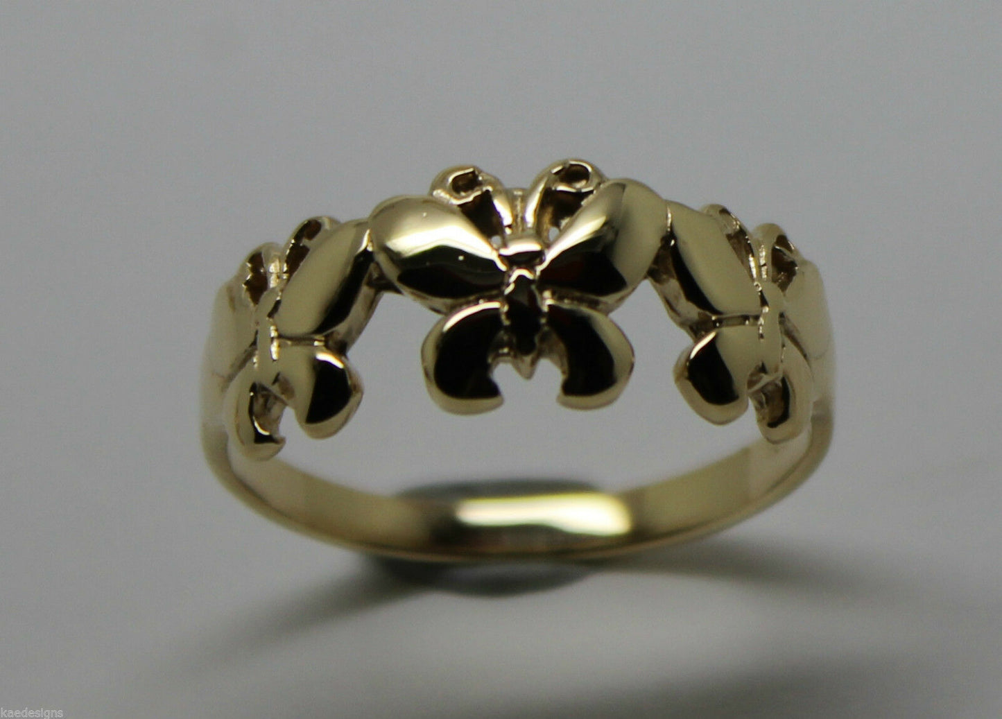 Genuine Solid 9ct White Or Rose Or Yellow Gold Butterfly Ring Choose Size