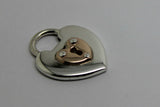 Solid Sterling Silver & 9ct Rose Gold Heart Padlock