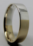 9ct Yellow Gold & Sterling Silver 6mm Band Ring Size X *Free Express Post In Oz