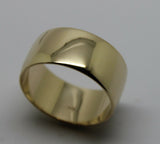 Genuine New Size W Genuine 9K 9ct Yellow Gold Full Solid 10mm Wide Band Ring