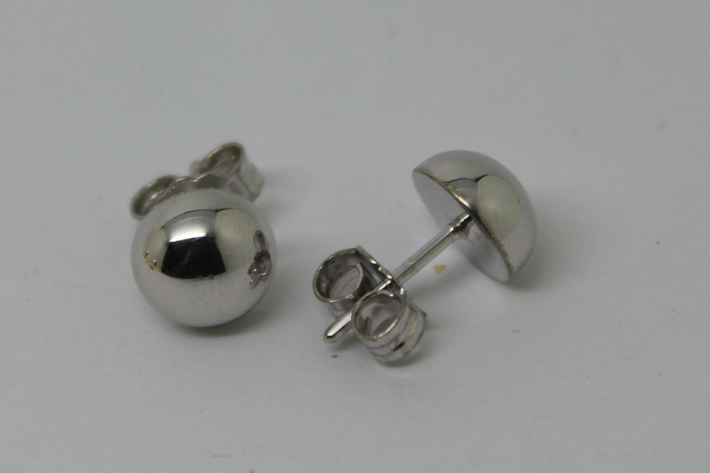 Genuine New 9ct Yellow, Rose or White Gold Euro Half 8mm Ball Stud Earrings