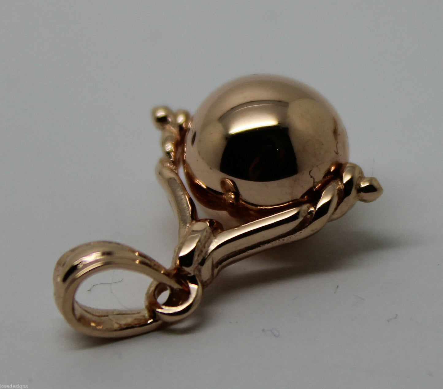 Kaedesigns New 9ct 9kt Solid Yellow, Rose or White Gold Euro 10mm Ball Spinner Pendant