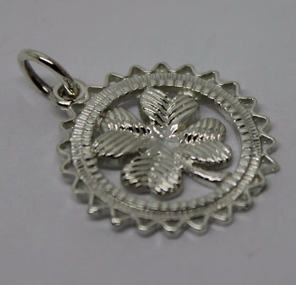 Genuine Sterling Silver 925 Four Leaf Clover Pendant