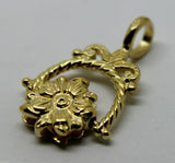 9ct 9k Solid Genuine Yellow Gold  Flower Spinner Pendant *Free Express Post In Oz