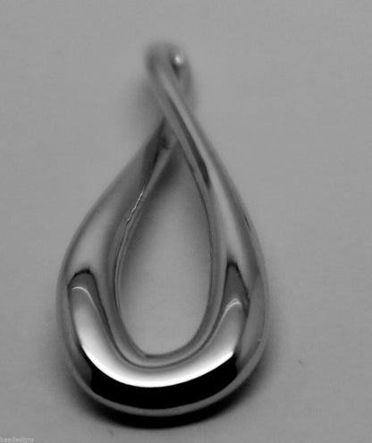 Genuine Sterling Silver 925 Medium or Large Solid Teardrop Pendant